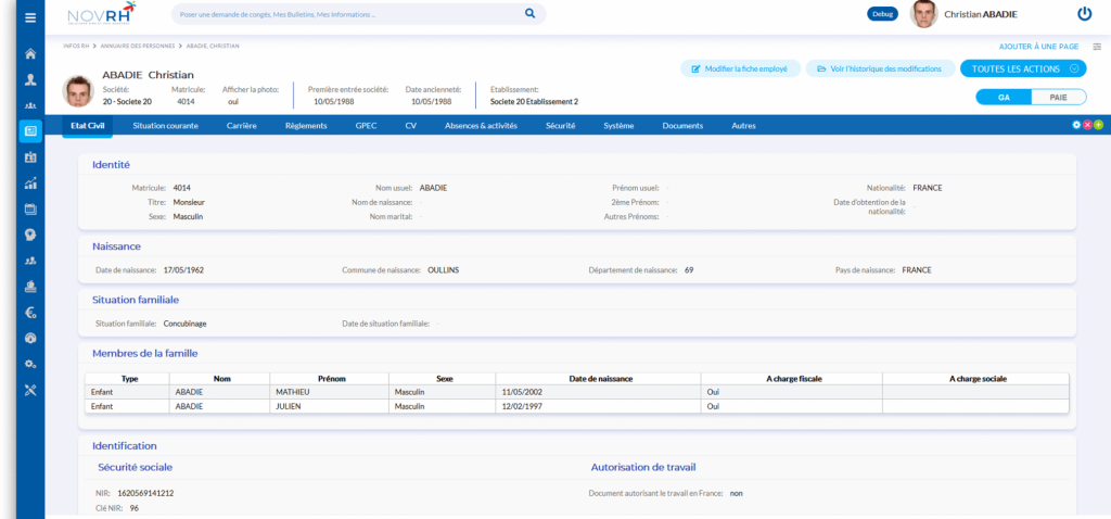 Un exemple de module de gestion administrative du personnel